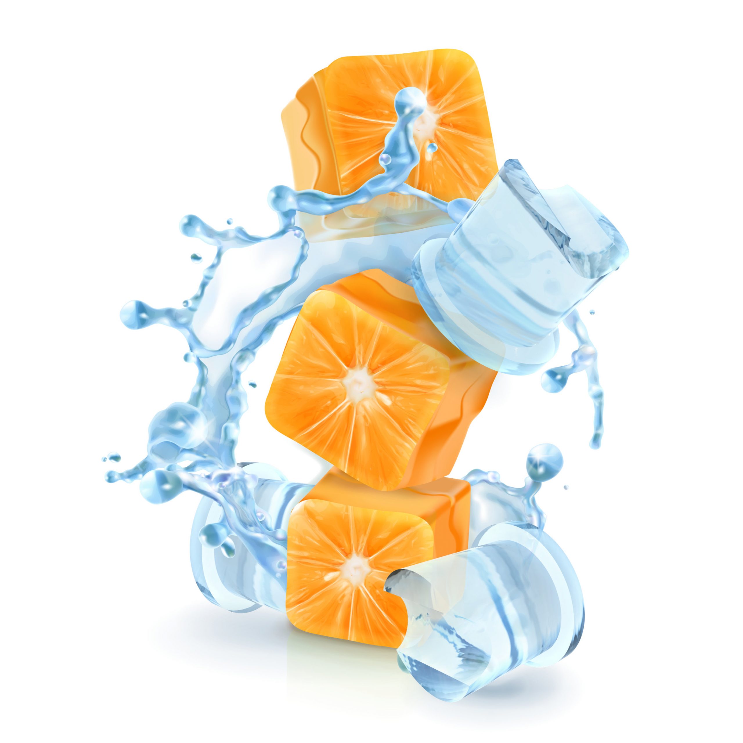 ice orange cubes
